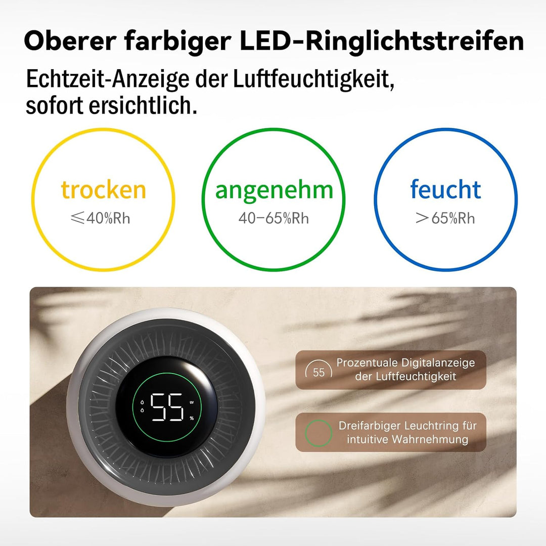 Kaltverdunstungs-Luftbefeuchter Raumbefeuchter ohne Nebel, Nebelfrei, Verdunster für Allergiker, & S