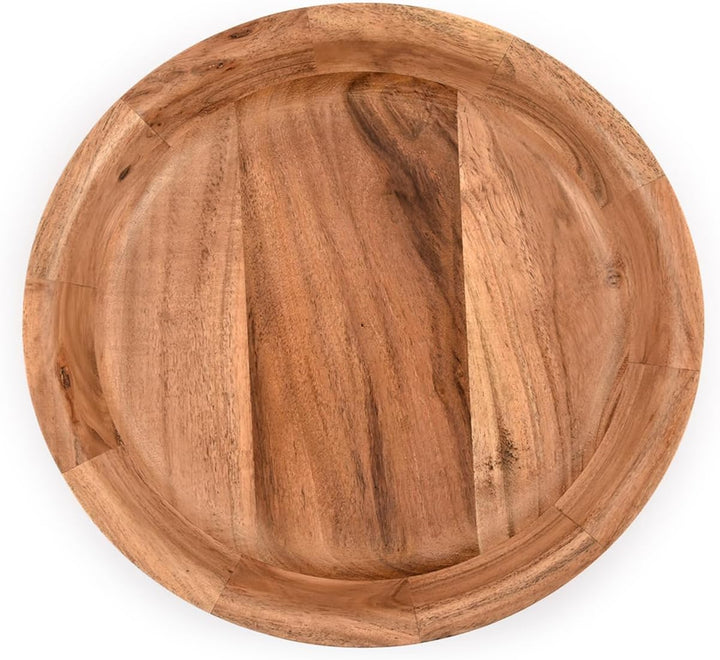 Kaizen Casa Runde Servierschale aus Holz für Obst, Dessertplatte, Tablett, Küche, Esszimmer, Obst, D