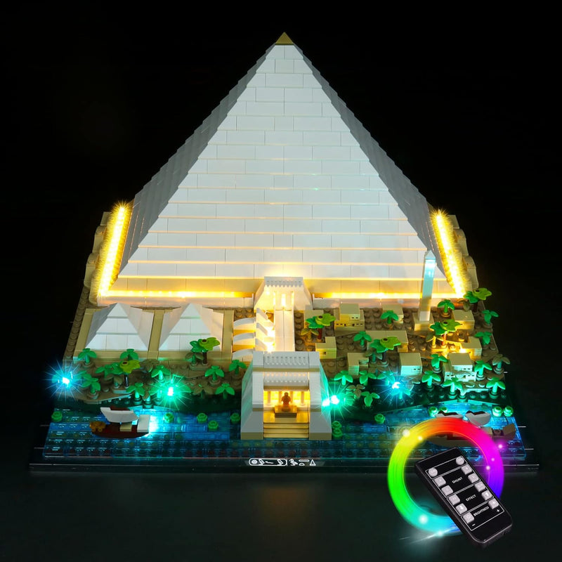 BrickBling Led Licht Set für 21058 Architecture Cheops-Pyramide Bausatz (Ohne Lego Set, Nur Lichter)