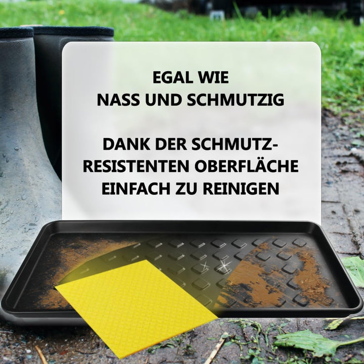2X Schuhabtropfschale Schuhmatte 60 x 40 cm aus Kunststoff Schuhwanne Schuhablage mit erhöhtem Rand