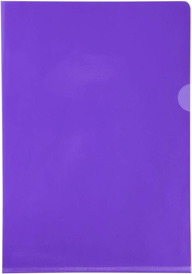 Exacompta 661205E 100er Pack PVC-Kunststoff Aktenhüllen. Für DIN A4 transparent glasklar violett obe