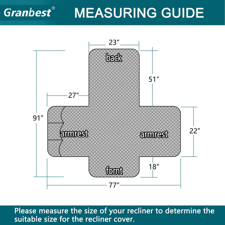 Granbest Wasserabweisende Recliner Stuhl Abdeckung wasserdichte Recliner Stuhl Slipcovers Anti-Rutsc