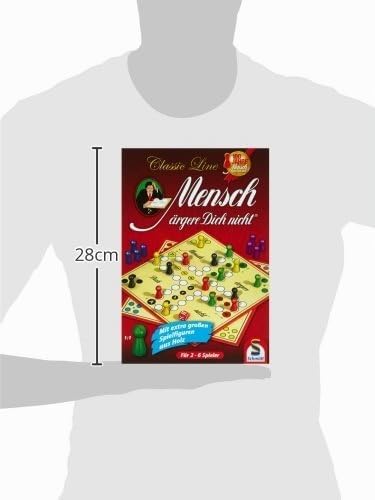 Schmidt Spiele 49085 Classic Line, Mensch ärgere Dich Nicht, mit extra grossen Spielfiguren aus Holz