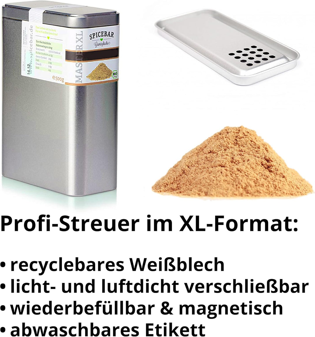 Spicebar - Ceylon Zimt Bio - feiner Zimt gemahlen im praktischen Gewürz-Streuer - Zimt Pulver mit we