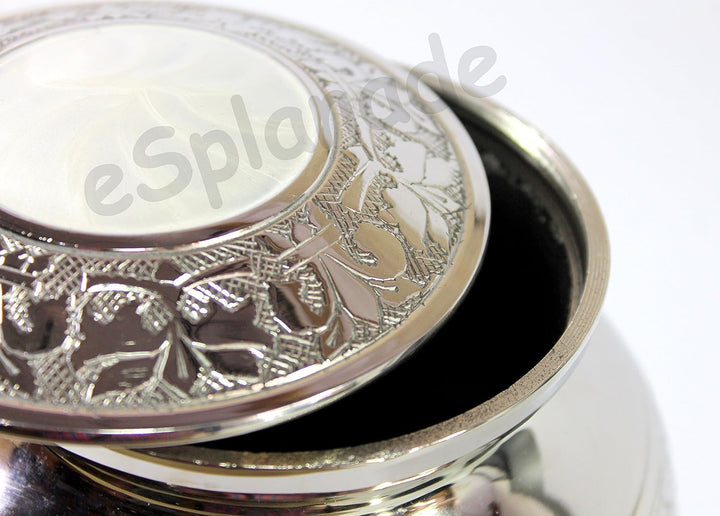 eSplanade Brass Cremation urn Memorial Container Jar Pot | Metal urns | Burial urn | Brass urn (Weis