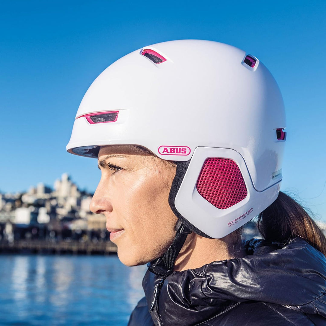 ABUS Stadthelm Scraper 3.0 ERA - Robuster Fahrradhelm inkl. Ohrenwärmer für den Winter - für Damen u