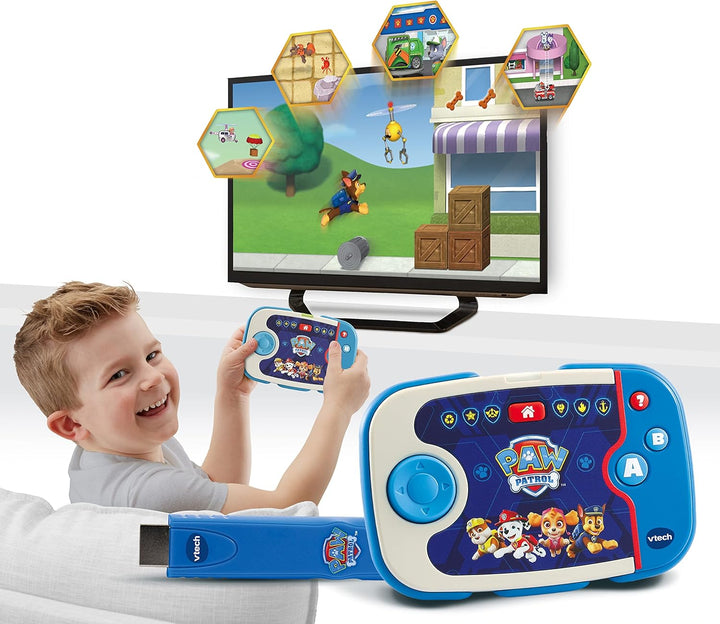VTech ABC Smile TV - PAW Patrol Lernkonsole – Kabellose Spielkonsole mit HDMI-Stick für den Fernsehe