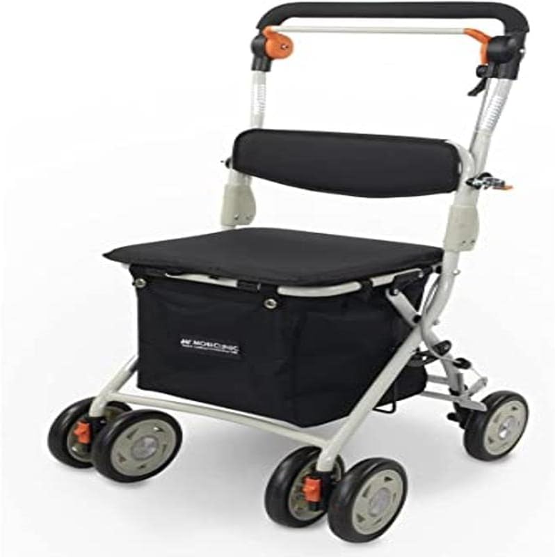 Mobiclinic®, Einkaufswagen mit Sitz, Faltbarer Rollator für Erwachsene, 21 L, Rückenlehne, 4 Räder,