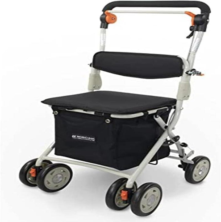Mobiclinic®, Einkaufswagen mit Sitz, Faltbarer Rollator für Erwachsene, 21 L, Rückenlehne, 4 Räder,