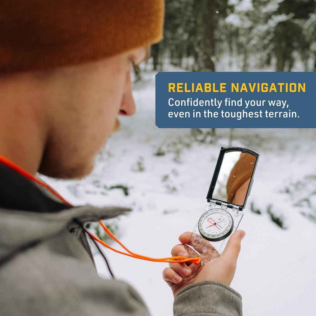 Sun Company Sighting Map Compass mit Einstellbarer Neigung - Handheld Orienteering Baseplate Compass