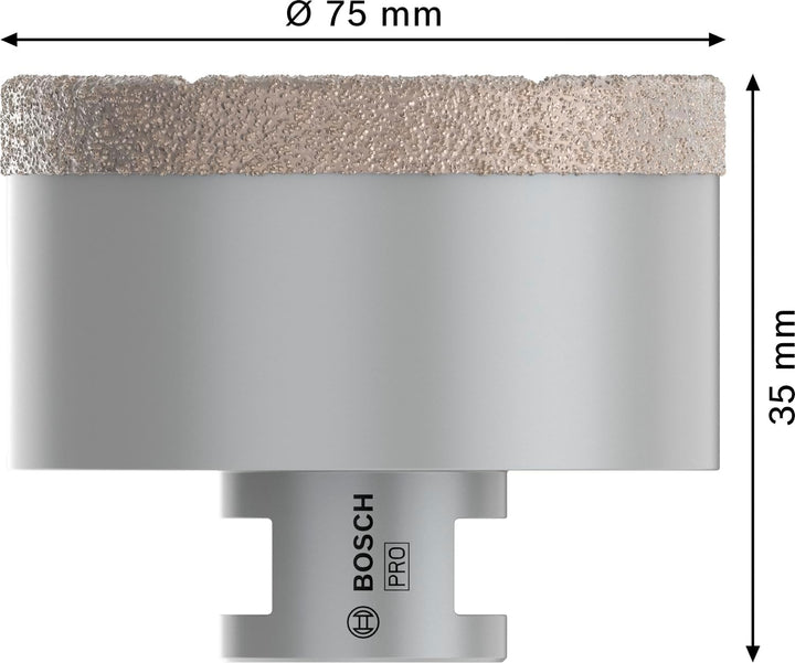 Bosch Professional 1x Diamanttrockenbohrer Dry Speed Best for Ceramic (für Trockenbohren von Hartker