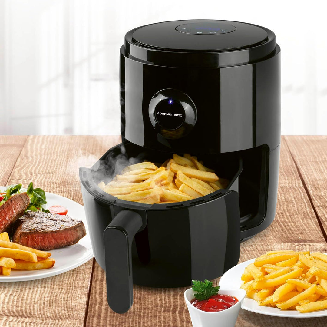 GOURMETmaxx Heissluftfritteuse | 3L Airfryer mit Timer & Touchscreen | Fritteuse mit 8 Funktionen &