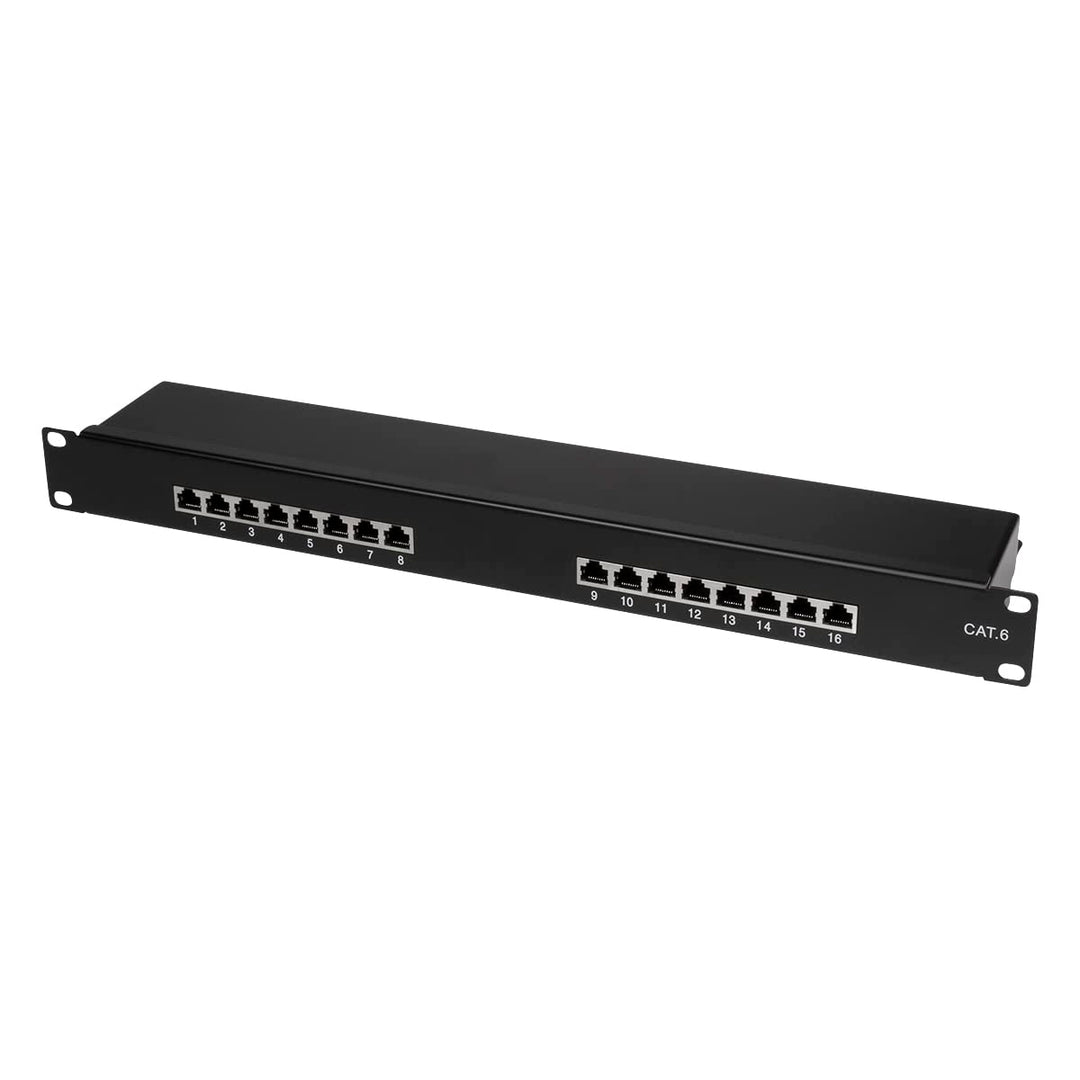 LogiLink Professional EconLine Cat.6 (250 MHz) Patchpanel - Verteilerfeld, 19", STP (geschirmt) 16-P
