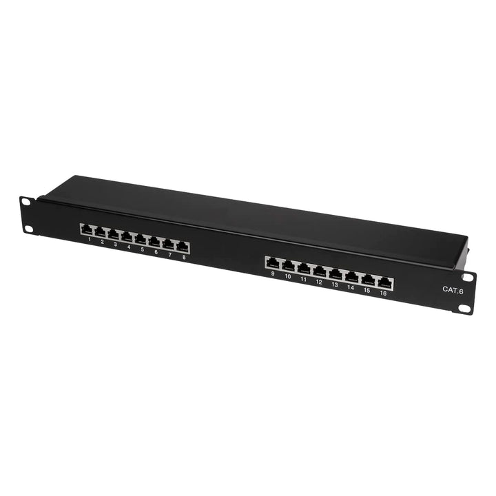 LogiLink Professional EconLine Cat.6 (250 MHz) Patchpanel - Verteilerfeld, 19", STP (geschirmt) 16-P