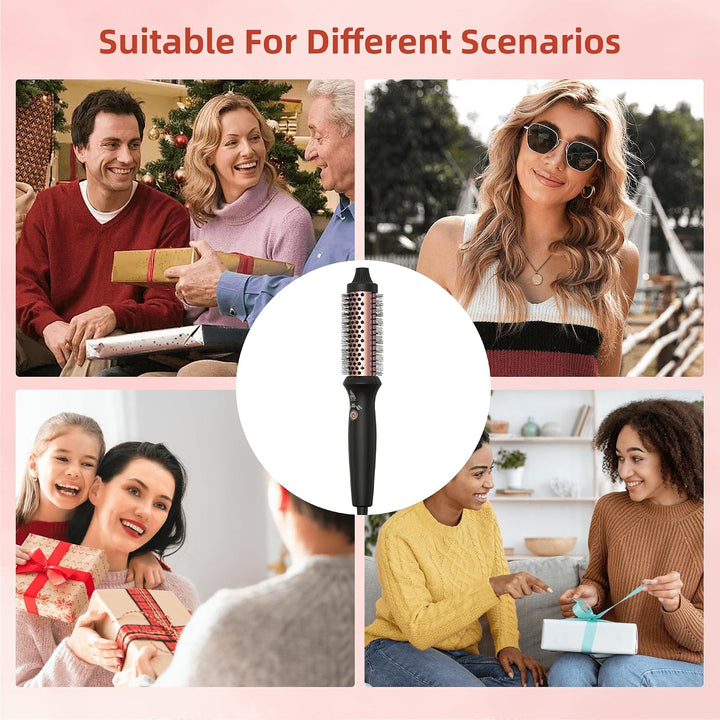 UKLISS Thermobürste 32mm, Thermal Brush LCD-Anzeige [160-200℃], Pro Ionische Thermo Rundbürste, Hot