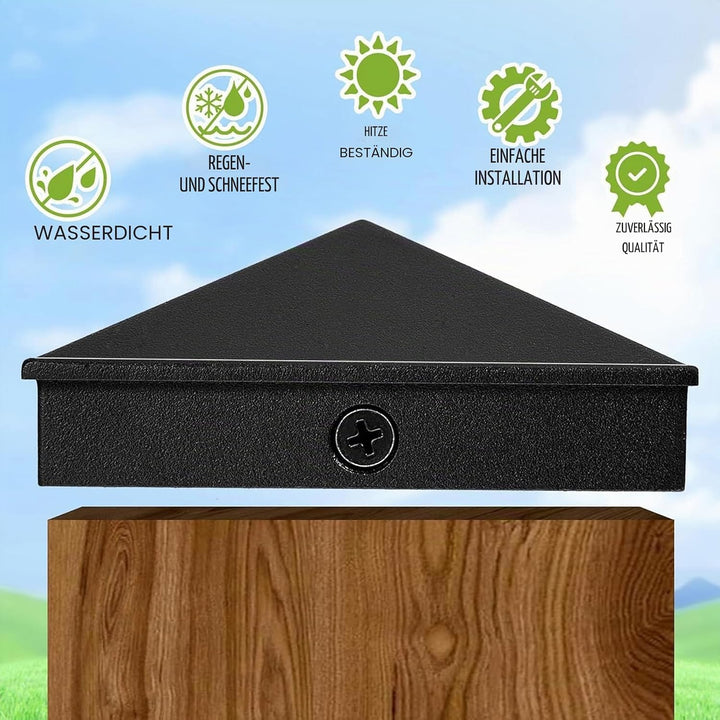 16 Stück Pfostenkappe 100mm*100mm Pfostenkappen Zaunkappen Kappen für Holzpfosten Deck Pfosten Pfost
