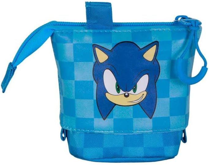 Karactermania Sonic The Hedgehog Sight-Cute Federmäppchen + 2 Radierbare Gelstifte, Blau, 11,5 x 17