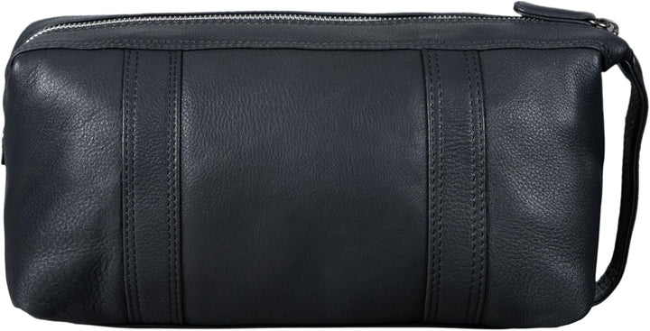 STILORD 'Bruno' Leder Kulturbeutel Vintage für Herren Damen Grosse Kulturtasche Zwei Fächer Waschtas