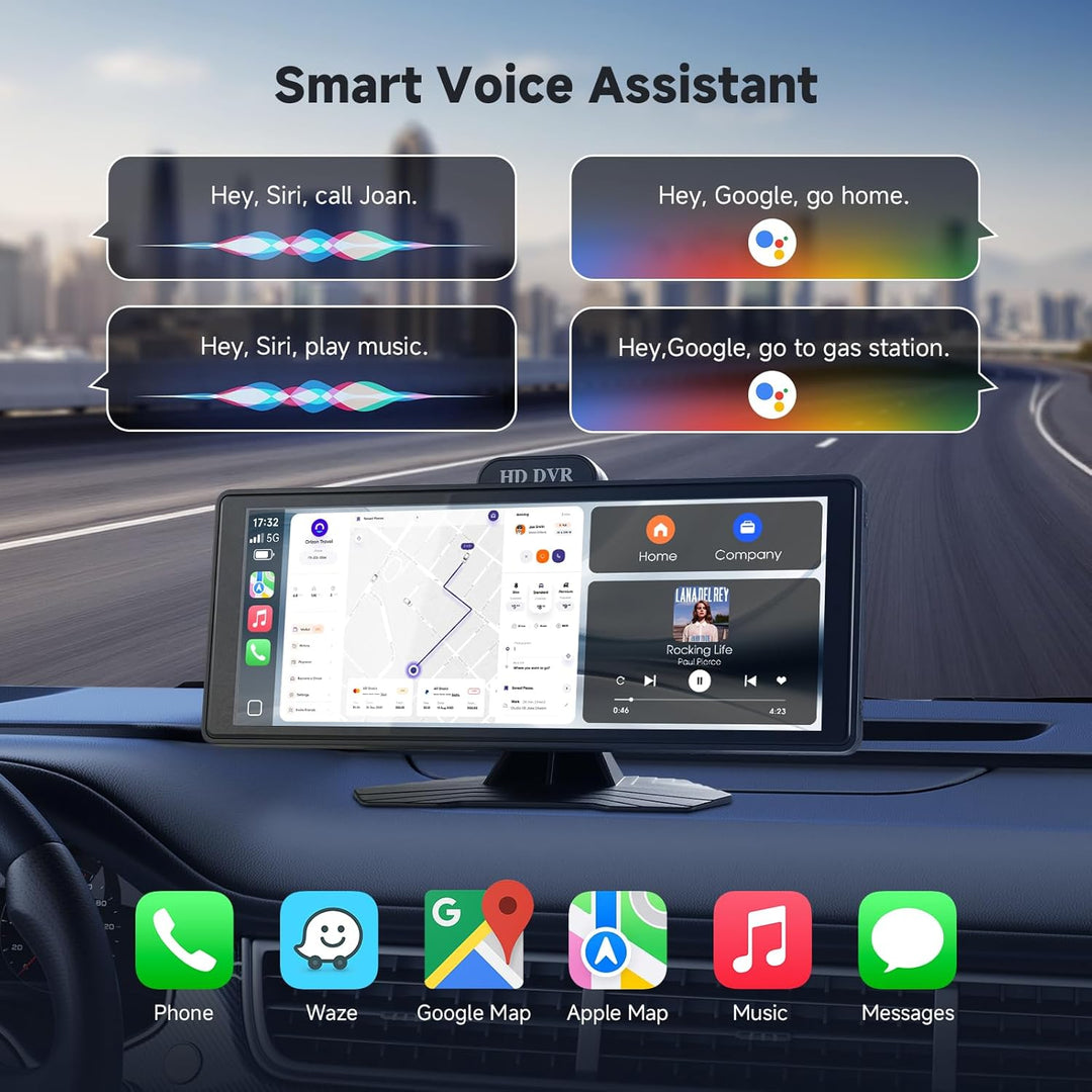 Haudio Carplay Display,für Wireless Carplay und Android Auto,HD Touchscreen Tragbarer CarPlay Bildsc