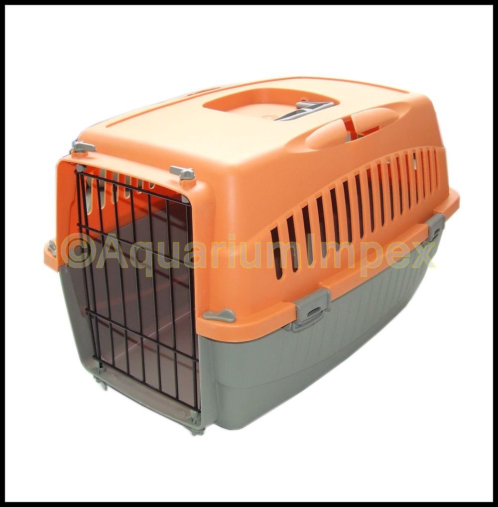 CARRIER DOGGY Transportbox Autobox Hundetransportbox Hundebox Hunde Katzen T-24 ORANGE M M Orangegra
