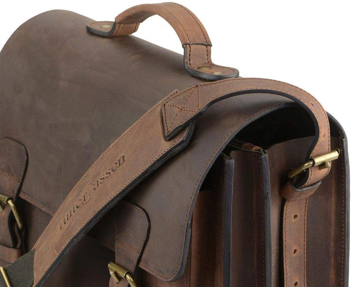 Ruitertassen Lehrertasche Leder Schultasche Aktentasche 2 Fächer Ranger braun Tasche für Schule Uni