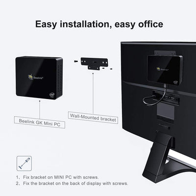 Beelink Mini PC GK Mini with Intel Prozessor J4125 (bis zu 2,7 GHz), 8G LPDDR4/256G SSD Mini Compute