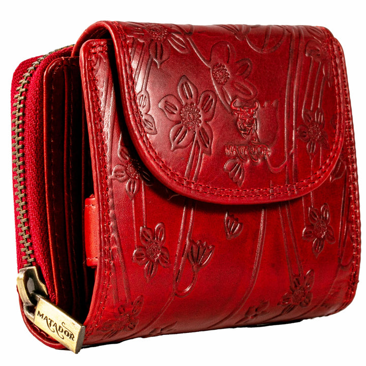 MATADOR |SARAGOSSA| RFID Blocker Leder Portemonnaie Damen| Geldbeutel Portmonee Damen mit Geschenk B