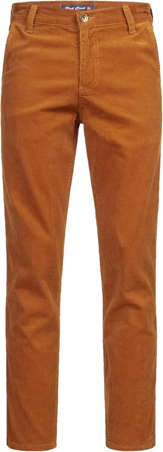 Rock Creek Herren Cord Hose Regular Fit Chino Hose RC-2156 38W / 32L Orange, 38W / 32L Orange
