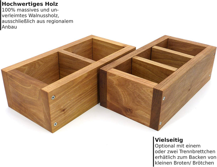 Holzwerk Premium Brot-Backform - hitzebeständiges massives Walnuss-, Birnen-, Apfel-holz – hochwerti