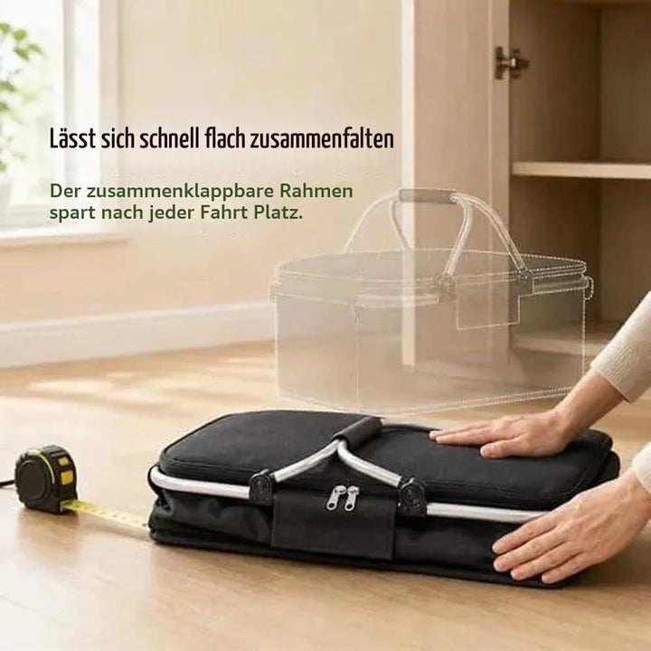 Einkaufskorb Faltbar, Einkaufskorb mit Kühlfunktion, Thermo als Picknickkorb,Tragekorb,Kühlbox Tragb