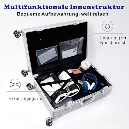 Koffer Handgepäck · Schwarz · Alu-Rahmen · Hartschalen in Polycarbonat · Trolley Reisegepäck · Reise