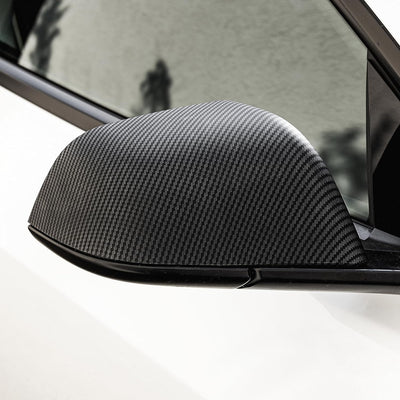 Tesvolution® Spiegelkappen Carbon-Optik für Tesla Model Y 2022-2023 Tuning Zubehör für Spiegel Abdec