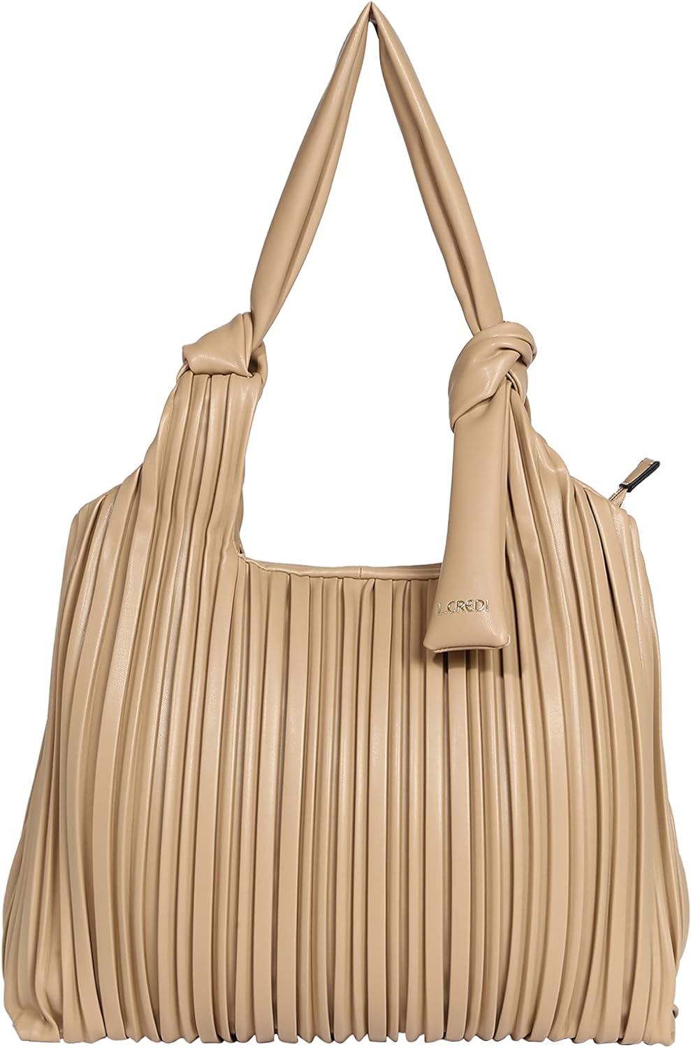 L. CREDI Handtasche Jessie mit Fransen Damen Macadamia, Macadamia