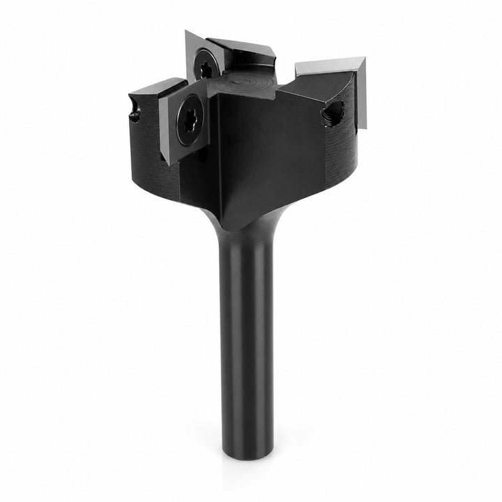QWORK® Planfräser 8mm Schaft, 35mm Durchmesser Planfräser, Fräser für Oberfräse, Planfräser für Holz