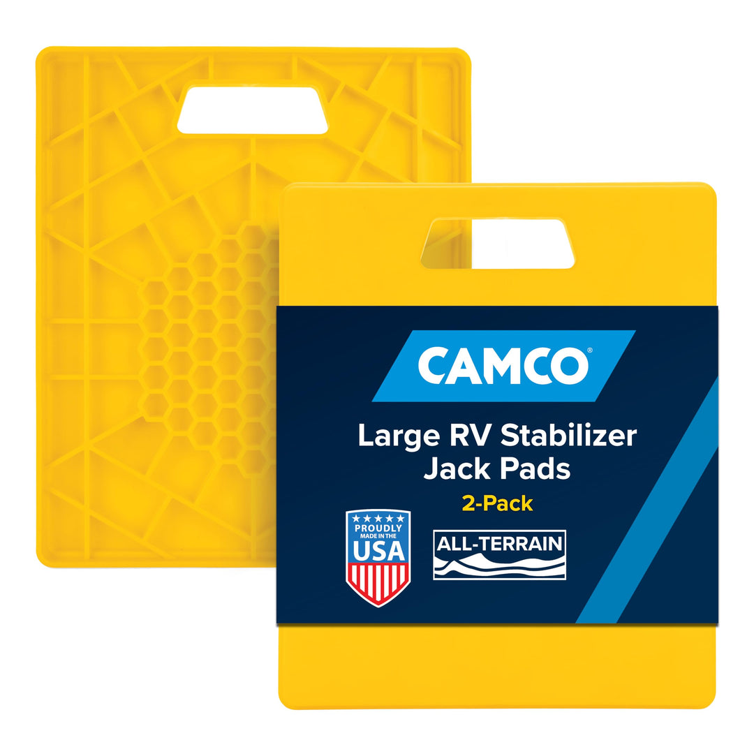 Camco 44541 Grosse Unterlegplatten für Wagenheber und Wohnwagenstützen, 2 Stück Gross ohne Griff, Gr