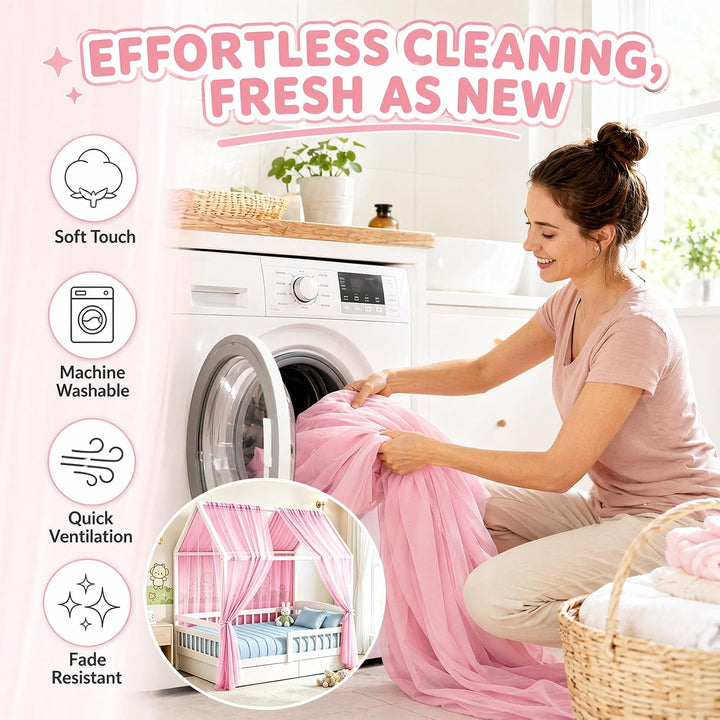 Hausbett Himmel, Betthimmel Hausbett, Stoffhimmel für Hausbetten Mädchen Jungen Baldachin, Handgemac
