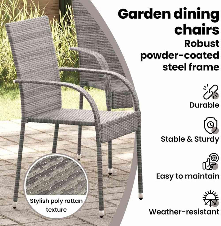 vidaXL 6X Gartenstuhl Stapelbar Gartensessel Stapelstuhl Essstuhl Stapelsessel Stuhl Sessel Stühle G