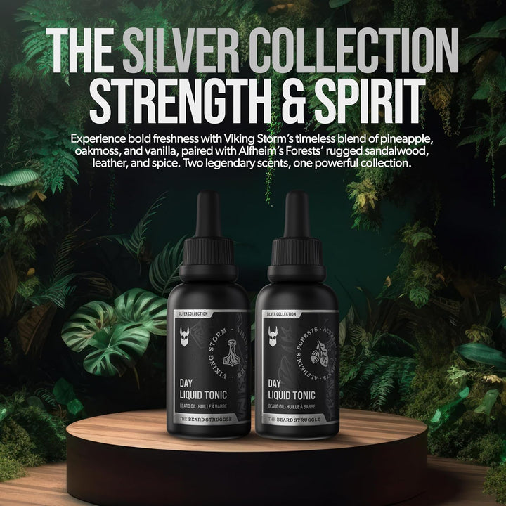 The Beard Struggle Day Liquid Tonic Bartöl für Männer – Silver Collection (Alfheim's Forests) – Bart