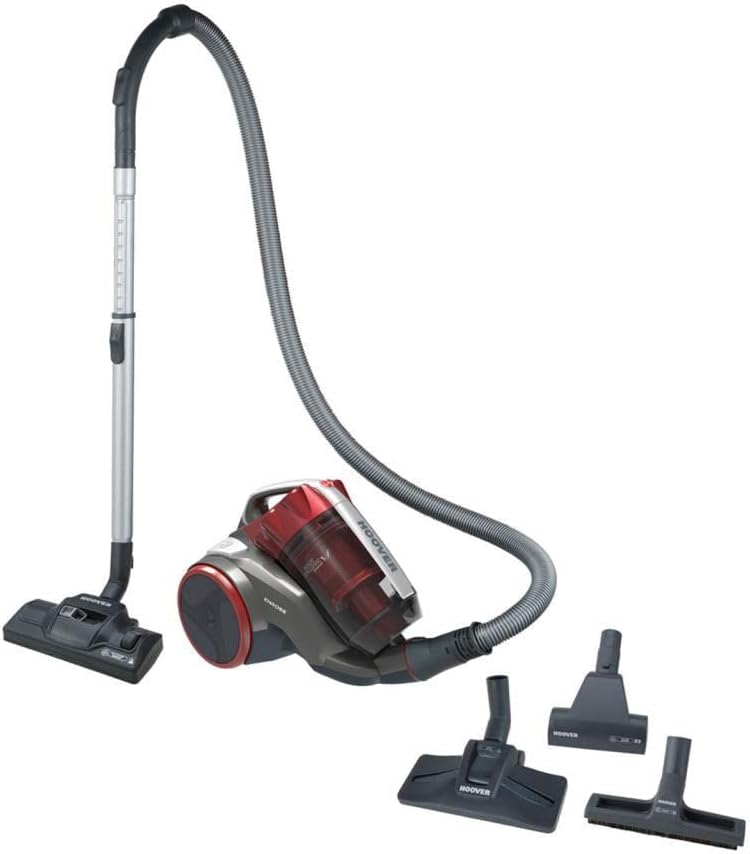 Hoover KS 50 PET,beutelloser Staubsauger mit Multizyklon-Technologie, 39001564, Rot/Grau, 550W