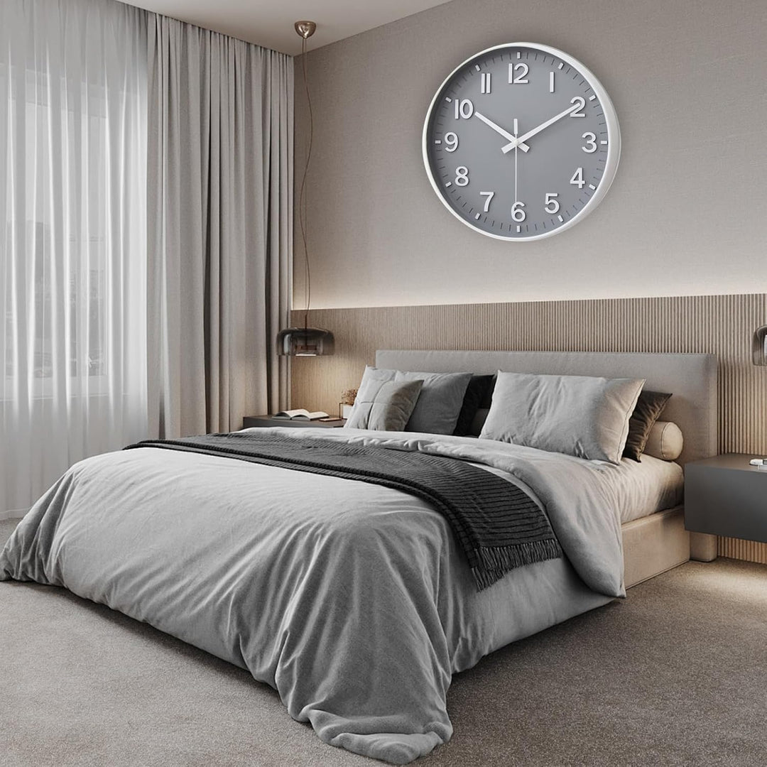 HZDHCLH Funkuhr 30 cm Grosses Ziffernblatt Wanduhr Geräuschlos,Geeignet für Schule, Zuhause, Wanddek