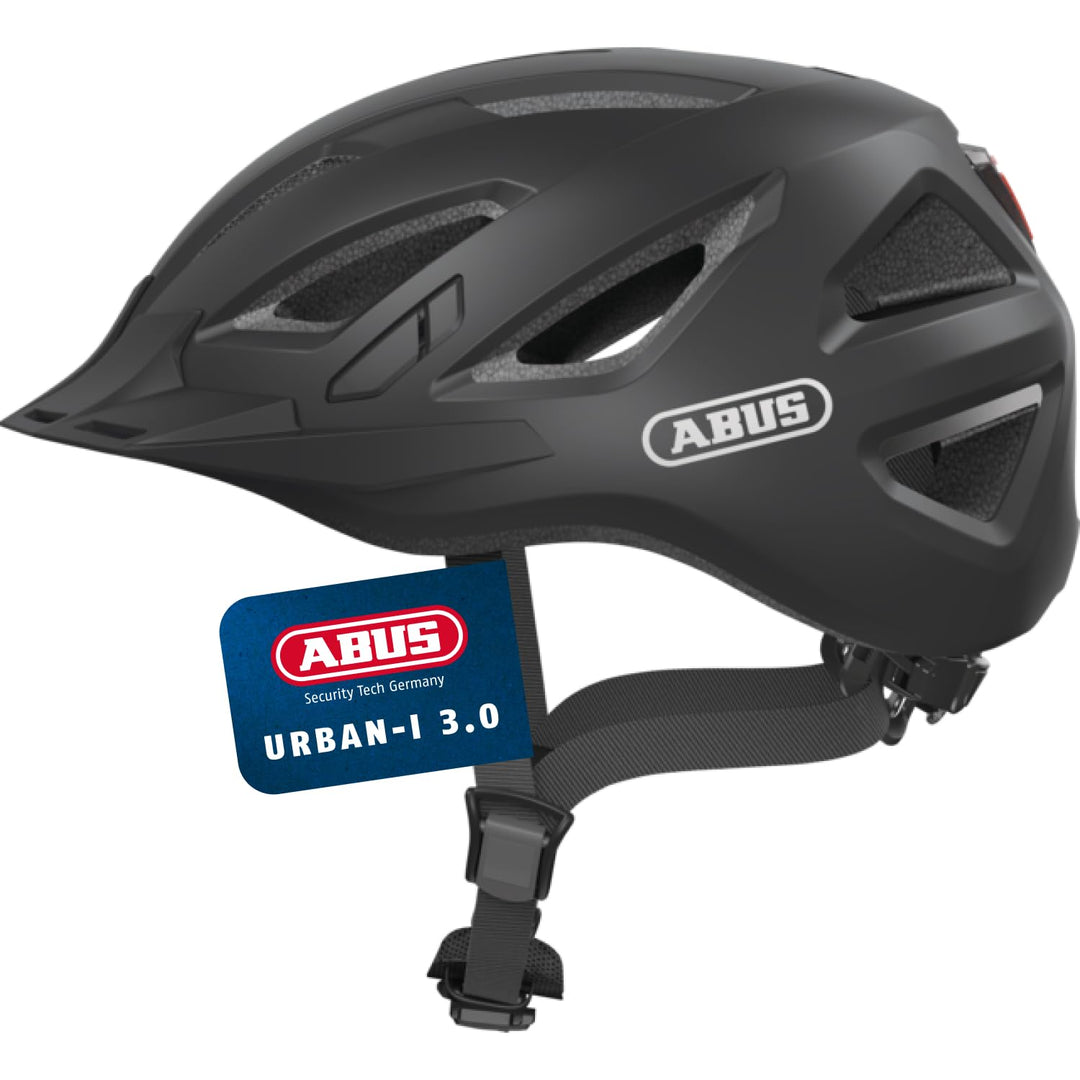 ABUS Stadthelm Urban-I 3.0 - Fahrradhelm mit Rücklicht, Schirm und Magnetverschluss - für Damen und