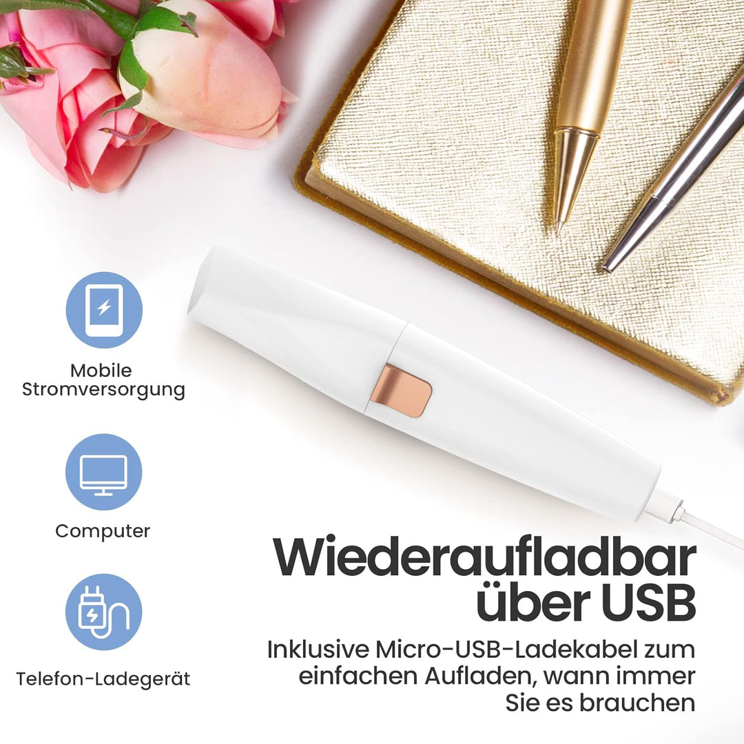 Augenbrauen Trimmer, 2 in 1 USB Augenbrauenrasierer Elektrisch und Gesichtshaarentferner für Frauen,