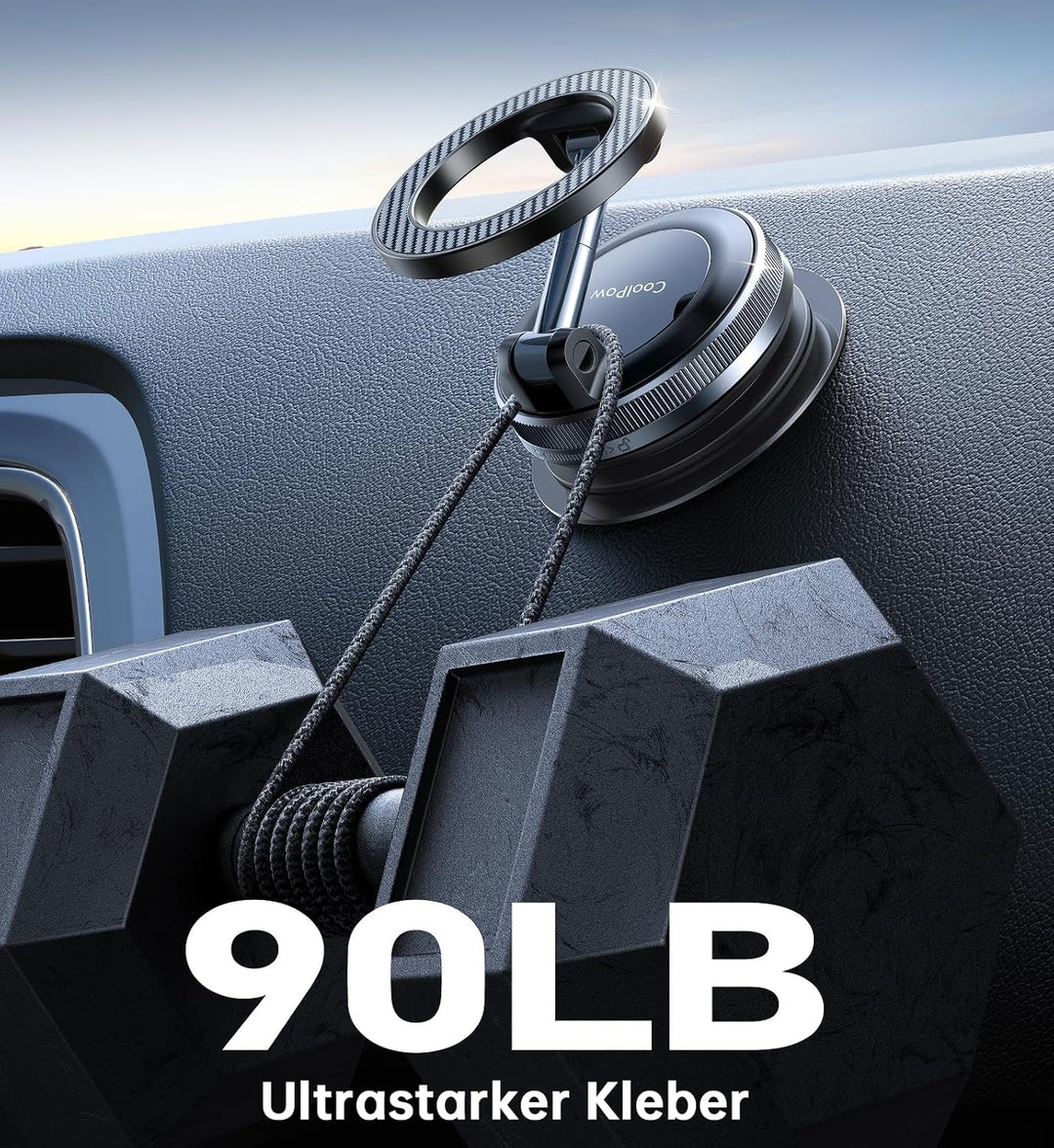 Coolpow Upgrade Vakuum Handyhalterung Auto Magnet, 2.0 Magsafe Autohalterung [Starker Saugnapf & 280