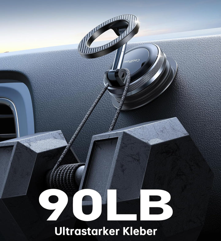 Coolpow Upgrade Vakuum Handyhalterung Auto Magnet, 2.0 Magsafe Autohalterung [Starker Saugnapf & 280
