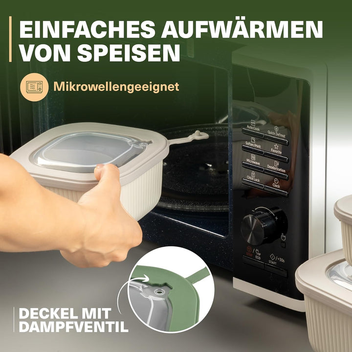 Viwares Frischhaltedosen im 9er Set mit transparentem Ventildeckel, Aufbewahrungsbehälter, Küche, st