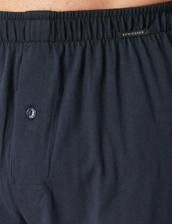 Schiesser Herren 2 PACK Boxershorts Baumwolle Jersey weich Multipack - Jerseyboxer M Nachtblau_18242