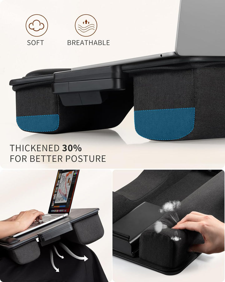Laptopkissen, Laptopunterlage, SAIJI Stabil Lap Kissen, Komfort Leder Tischplatte 54 * 33cm, mit Han