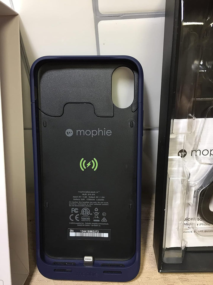 Mophie Juice Pack Wireless - Qi Wireless Charging - Schutzhülle für Apple iPhone X - Blau (401002006