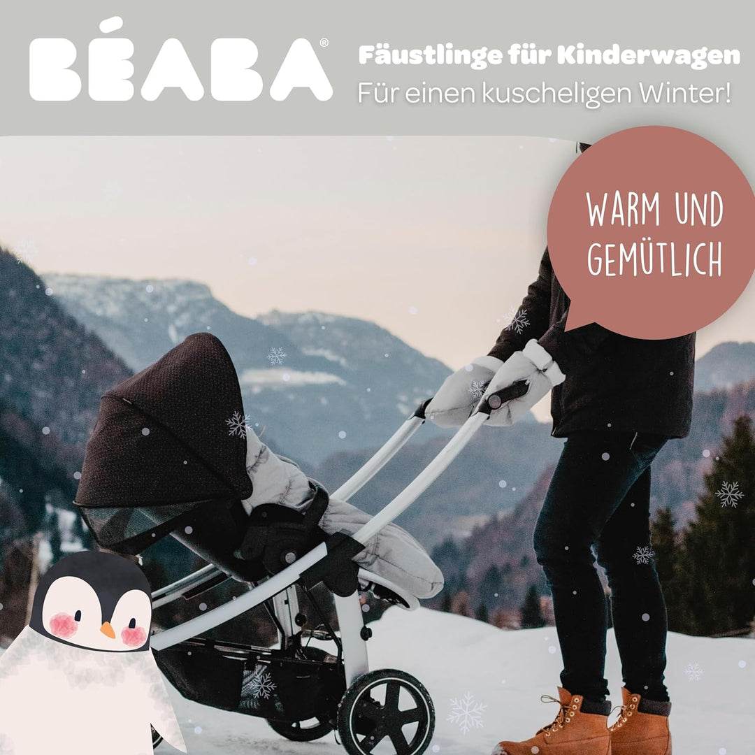 BÉABA, Fäustlinge/Handschuhe/Schutzhandschuhe für Kinderwagen, Regen-/Schneeschutz, Reissverschluss,