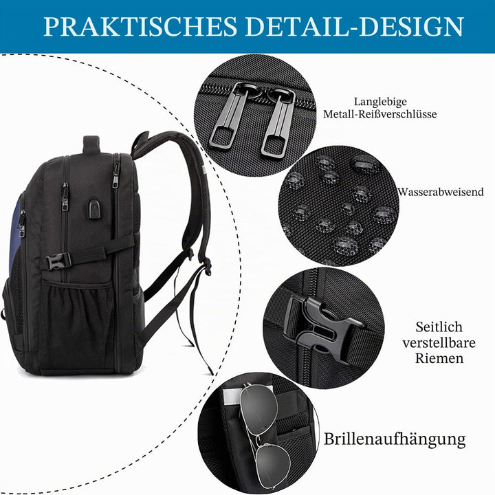 LIWAG Extra Gross Rucksack Herren 50L Wasserdicht 17 Zoll Laptoptasche Arbeit Laptop Rucksack mit US